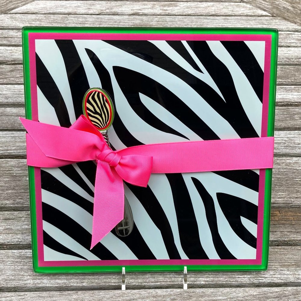 ZEBRA Print Platter with Matching Spreader - NWOT